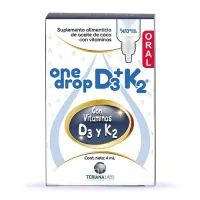One Drop D3+K2 Vitamina K2, Vitaminas D3 En Gotas Con 4 Ml