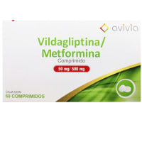 Vildagliptina Metformina 50 Mg / 500 Mg Con 60 Comprimidos