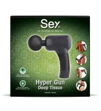 SEY Hyper Gun Masajeador Recargable (USB) con 7 Funciones - Negro