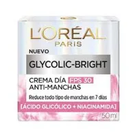 L'Oréal Glycolic Bright Crema Día Anti-Manchas Fps 30 Con 50 Ml