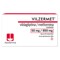 Vilzermet Vildagliptina Metformina 50 Mg / 850 Mg Con 30 Comprimidos