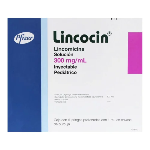 Lincocin Lincomicina 300 Mg Pediátrico Con 6 Jeringas Prellenadas