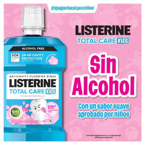 Enjuague Bucal Niños Listerine Total Care Kids Bubble Blast Sin Alcohol 500Ml