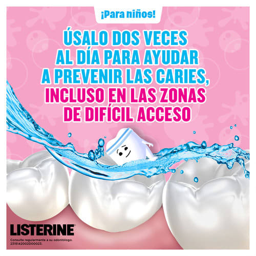 Enjuague Bucal Niños Listerine Total Care Kids Bubble Blast Sin Alcohol 500Ml