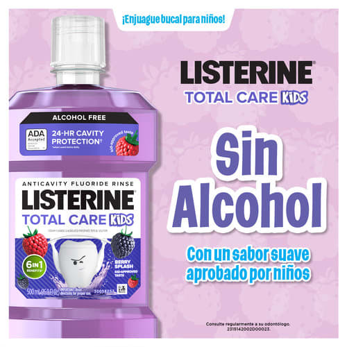 Enjuague Bucal Niños Listerine Total Care Kids Berry Sin Alcohol 500Ml