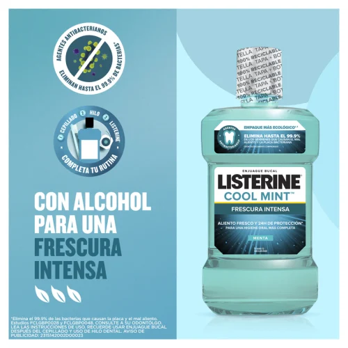 Listerine Cool Mint Enjuague Bucal Con 250 Ml