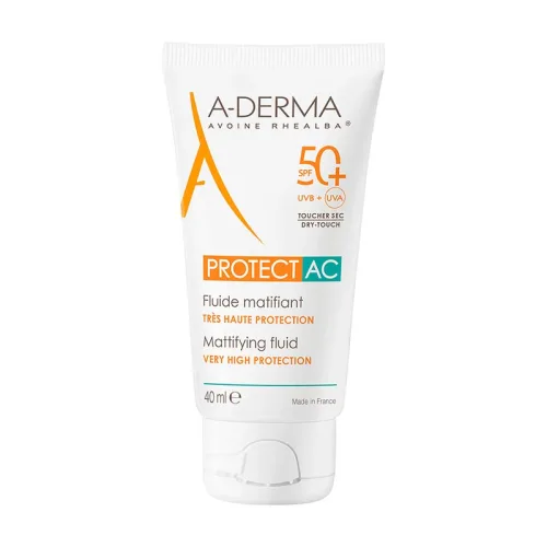 Comprar A-Derma Protec Ac Fluido Bloqueador Solar Fluido Matificante Alta Protección Fps50 Con 40 Ml