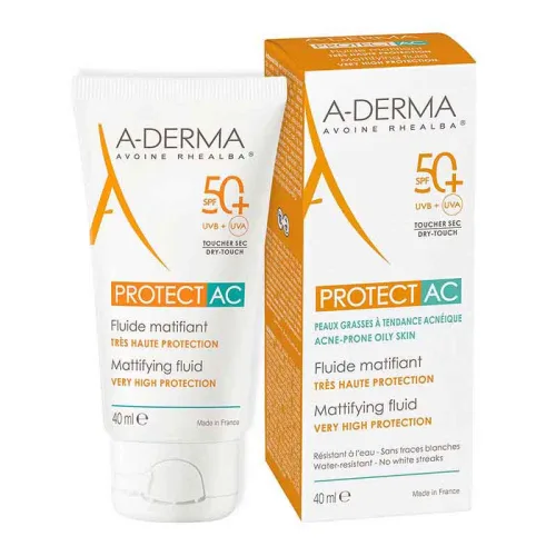 Comprar A-Derma Protec Ac Fluido Bloqueador Solar Fluido Matificante Alta Protección Fps50 Con 40 Ml