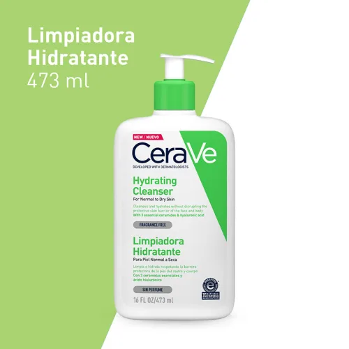 Cerave Crema Limpiadora Hidratante Piel Normal A Seca Sin Perfume 473 Ml