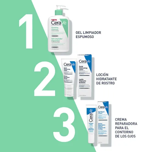 CeraVe Gel Limpiador Espumoso Libre de Fragancia para Piel Normal o Grasa -  1 x 473 ml