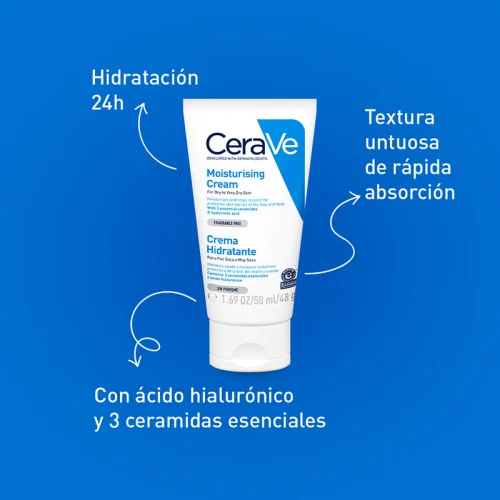 Comprar Cerave Crema Hidratante Piel Seca A Muy Seca 50 Ml