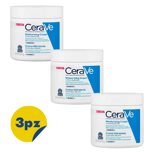 Comprar Cerave Crema Hidratante Piel Seca 454 G Pack 3