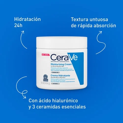 Comprar Cerave Crema Hidratante Piel Seca 454 G Pack 3