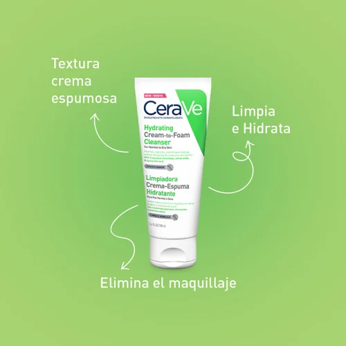 Comprar Cerave Crema-Espuma Limpiadora Hidratante Para Piel Normal A Seca Con 100 Ml