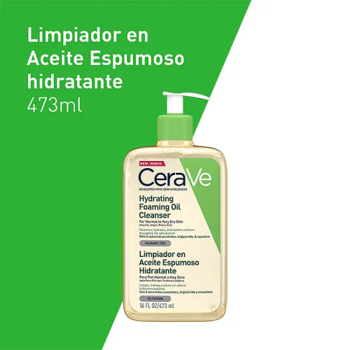 Comprar Cerave Limpiador En Aceite Espumoso Hidratante Piel Normal A Muy Seca Con 473 Ml