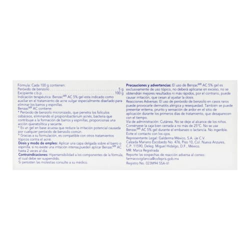 Benzac Ac 5% Con 60 G De Gel