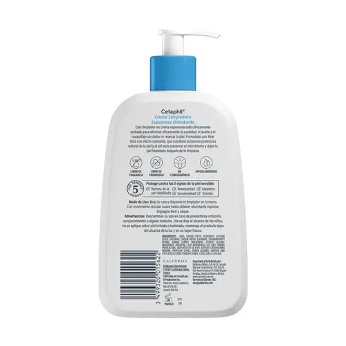 Cetaphil Crema Limpiadora Espumosa Hidratante Con 237 Ml