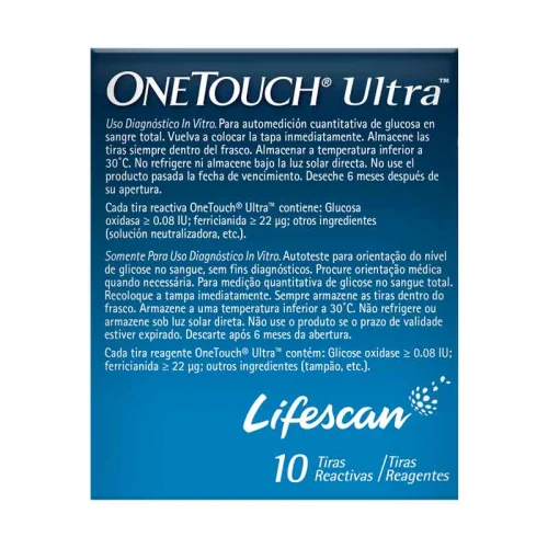 Comprar One Touch Ultra Tiras Reactivas 10 Piezas