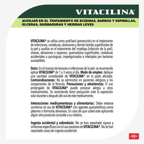 Vitacilina 0.350 G/100 000Ui Ungüento Con 28 Gr