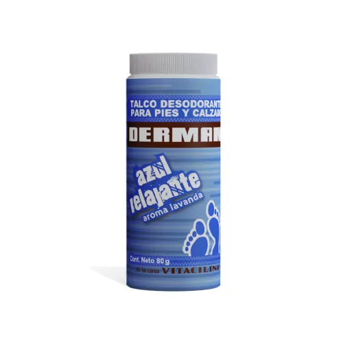 Comprar Derman Azul Talco Desodorante Para Pies Polvo Con 80 G