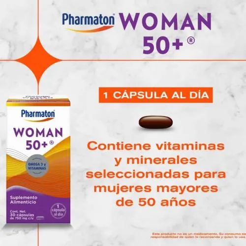 Pharmaton Woman 50+ con 30 Cápsulas