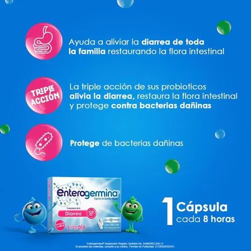 Enterogermina Tratamiento de la Diarrea 12cápsulas