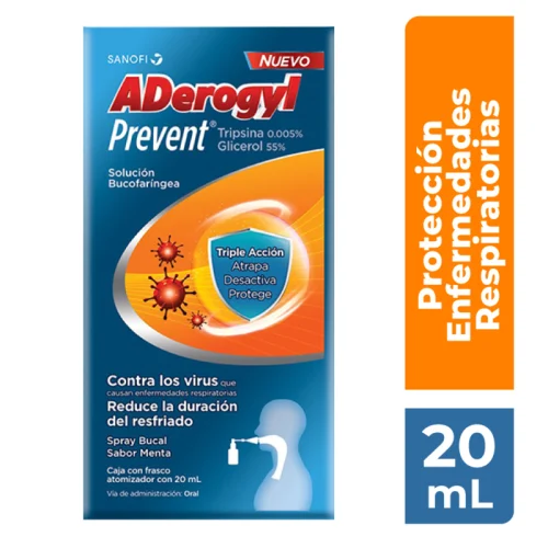 Comprar Aderogyl Prevent 0.005/55% Solución Bucofaríngea Con Atomizador 20 Ml