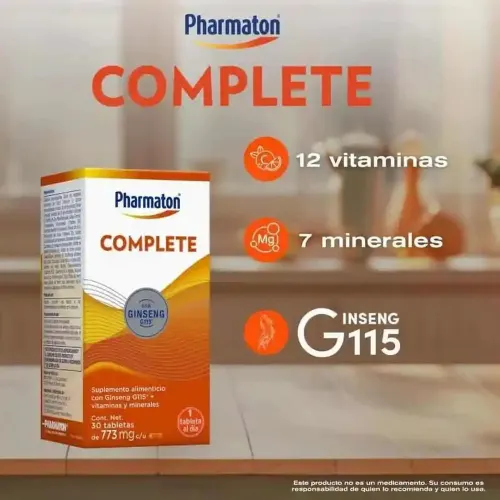 Pharmaton Complete 773 Mg Con 30 Tabletas
