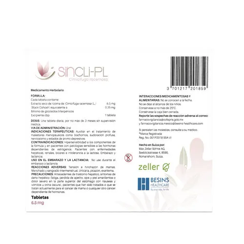 Sincli-Pl 6.5 Mg Con 30 Tabletas