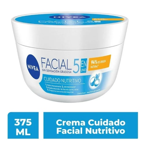 Comprar Nivea Crema Facial Hidratante 5 En 1 Cuidado Nutritivo 375 Ml