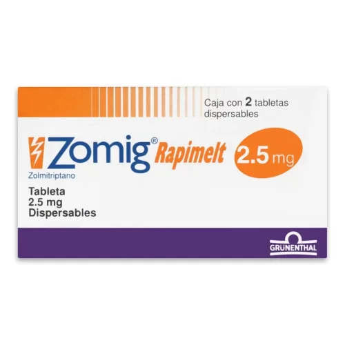 Zomig Rapimelt Zolmitriptano 2.5 Mg Con 2 Tabletas