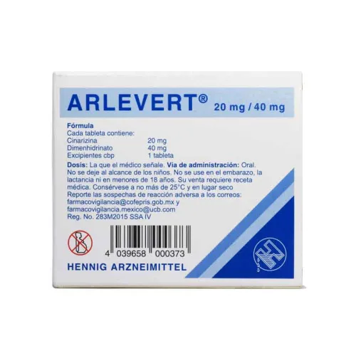 Arlevert 20/40 Mg Con 20 Tabletas
