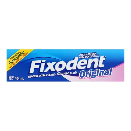 Fixodent Original Pegamento Para Dentaduras Fijación Extra Fuerte 40 Ml