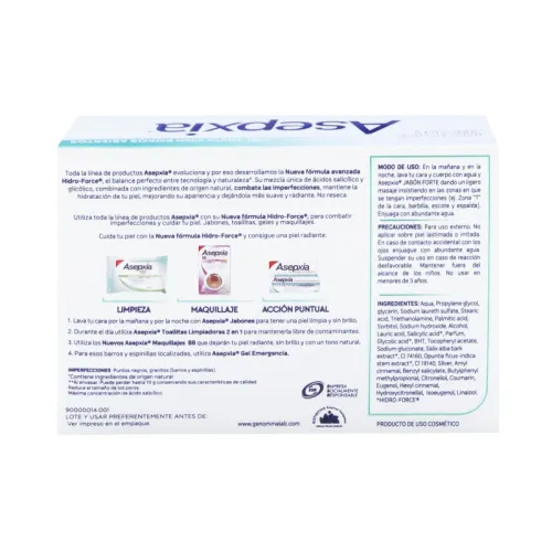 Asepxia Forte Jabón En Barra Con 100 G