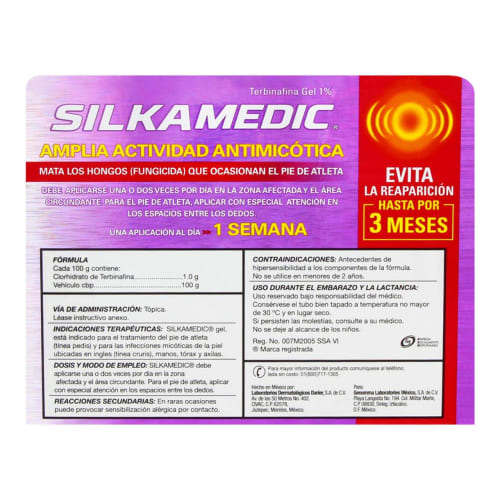 Silkamedic 1% Gel Para Pie De Atleta Con 30 Gr