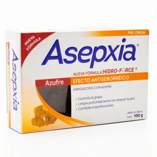 Asepxia Azufre Jabón En Barra Con 100 G