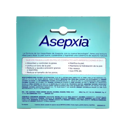 Asepxia Maquillaje En Polvo Tono Marfil Con 10 G