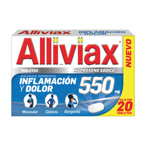 Comprar Alliviax 550 Mg Con 20 Tabletas