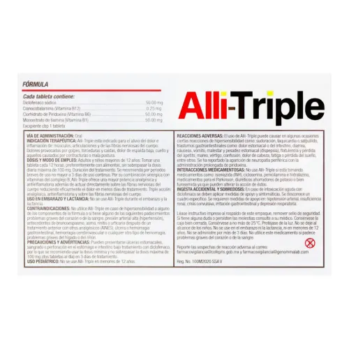 Alli-Triple Con 10 Tabletas