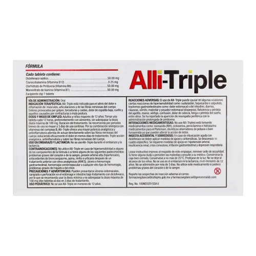 Comprar Alli-Triple Con 20 Tabletas