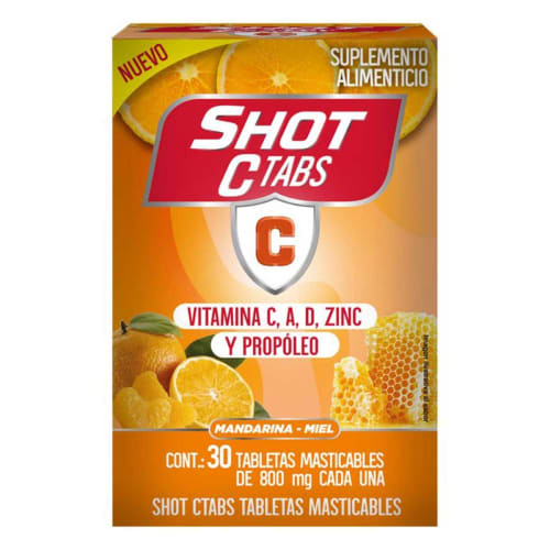 Comprar Shot Vitamina C Mandarina-Miel Suplemento Alimenticio Con 30 Tabletas