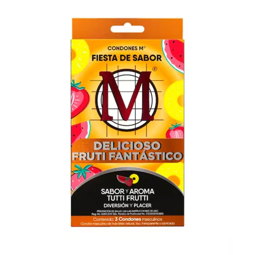 Condones M Fruti Fantástico Con 3 Piezas
