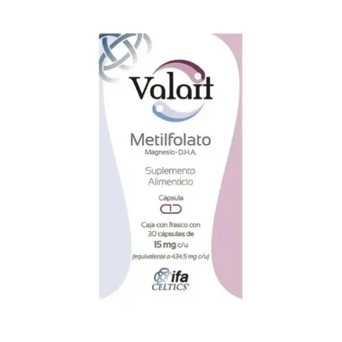 Valait 7.5 mg (metilfolato) Suplemento Alimenticio con 30 cápsulas