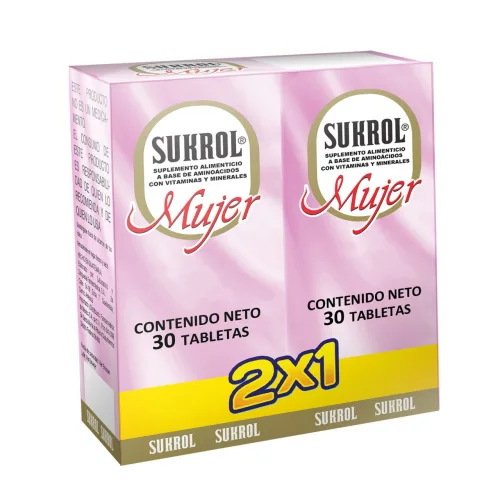 Comprar Sukrol Mujer Suplemento Alimenticio Con 30 Tabletas 2X1