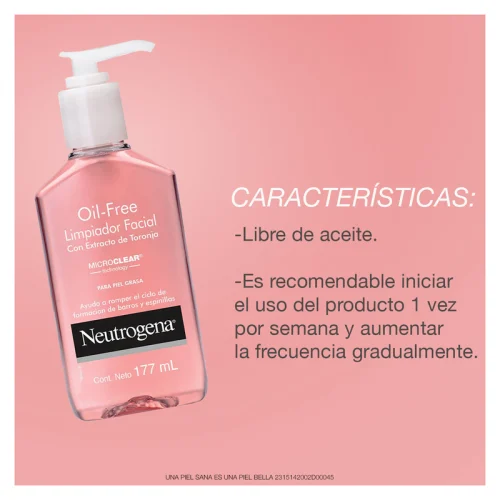 Gel Limpiador Facial Neutrogena Oil Free Toronja Ácido Salicílico 177 Ml