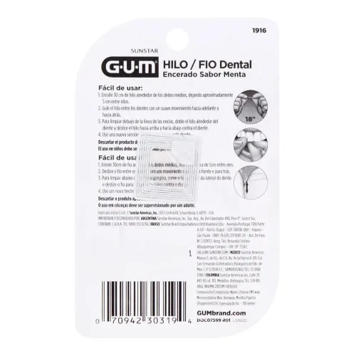 Comprar Gum Hilo Dental Encerado 129 M 1 Pieza Blíster