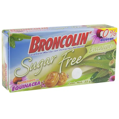 Broncolin Sugar Free Caramelo Macizo Sabor Eucalipto 35 G