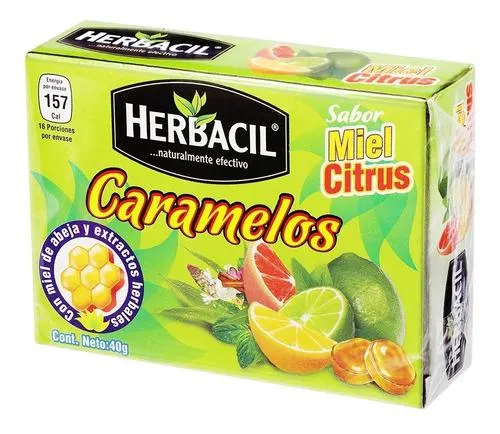 Herbacil Caramelos Sabor Miel Citrus Con 40 G