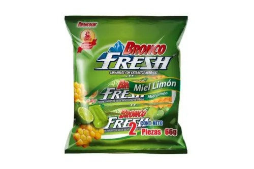 Bronco Fresh Miel Limón Caramelos Con 2 Piezas De 66 G