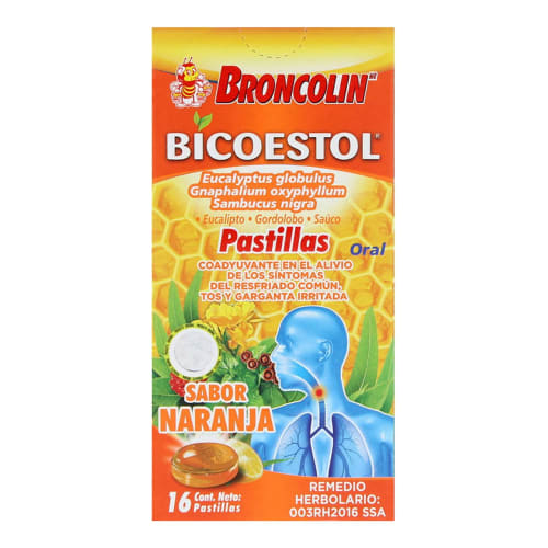 Comprar Broncolin 16 Pastillas Sabor Naranja